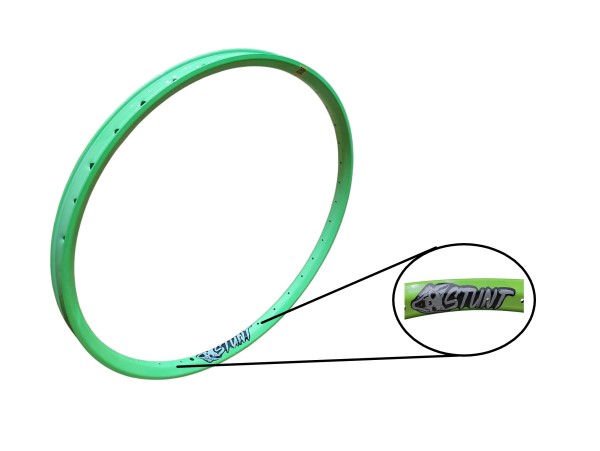 LLanta STUNT Modelo STF Rodado 26 Pared Doble 36x35mm  Fluo Verde   AF