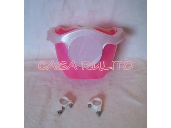 canasto del. plast. r.16 rosado imp.    *<
